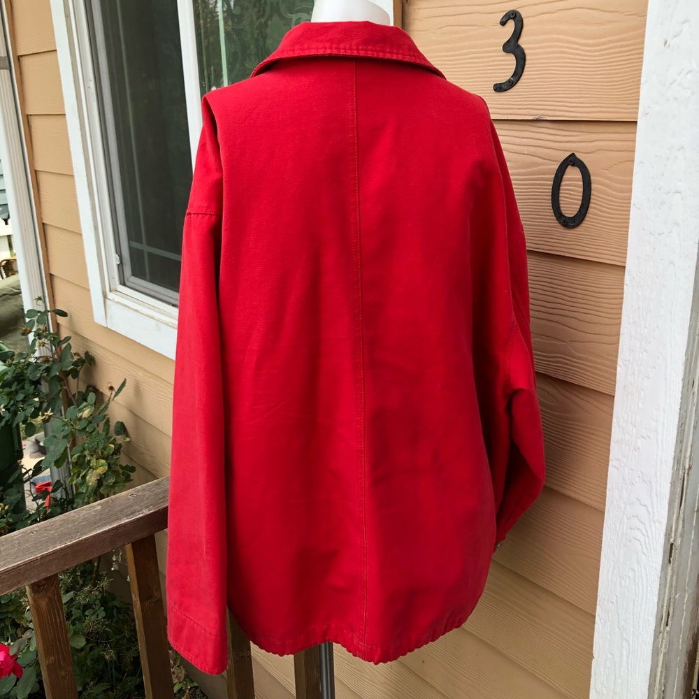 Eddie Bauer oversized zip up red coat - Picture 5 of 7